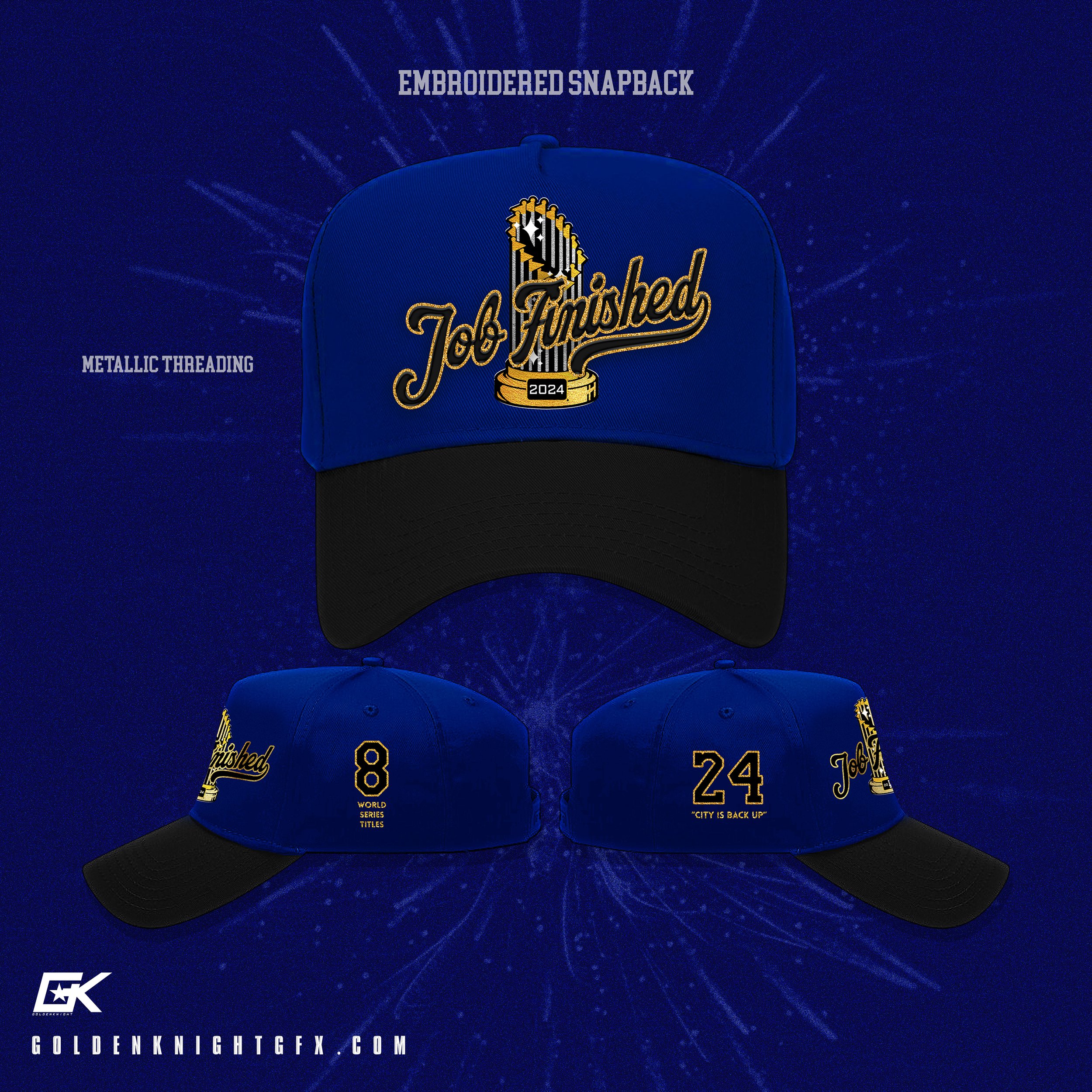 JOB FINISHED 2024 (8 24) - EMBROIDERED SNAPBACK HAT (LIMITED PIECES)