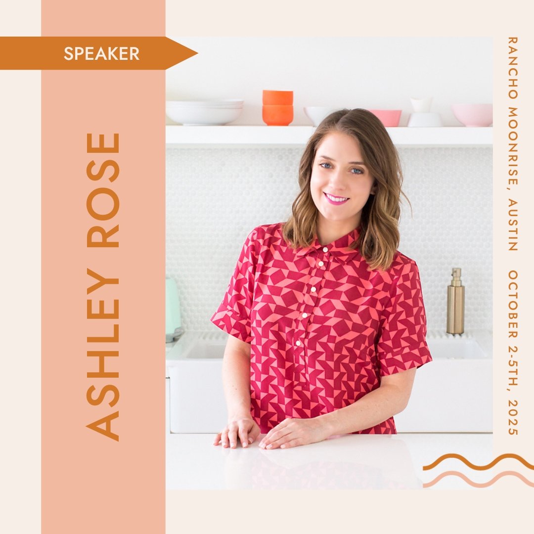 Another powerhouse speaker joining our Austin retreat at @ranchomoonrise this October! 🌿✨ ​​​​​​​​
​​​​​​​​
Meet Ashley Rose, the creative force behind @sugarandcloth, a DIY lifestyle blog based in Houston, TX. After a stint in art school, Ashley mo