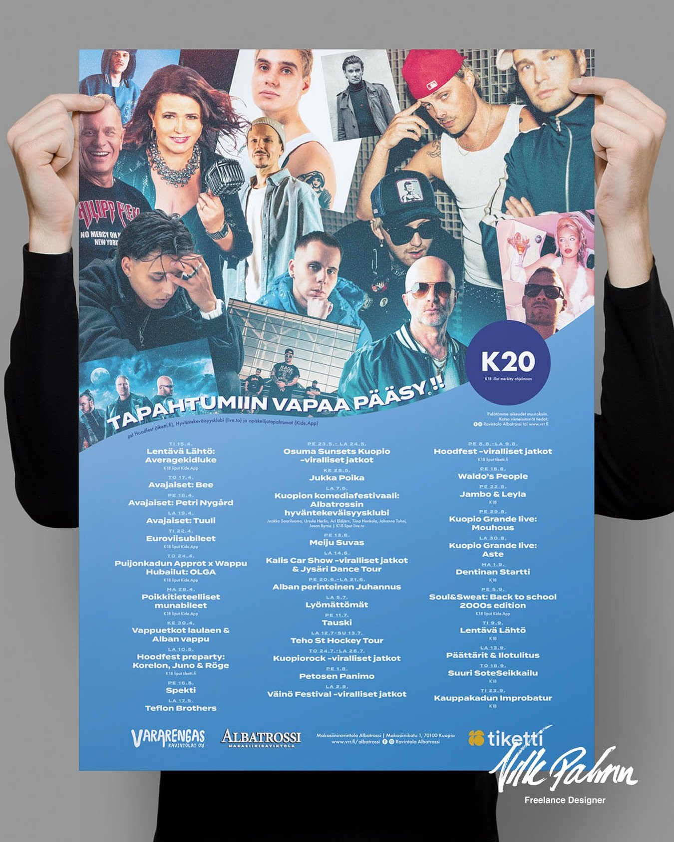 Kes&auml;n ohjelmajulisteet 50x70cm @ravintolaalbatrossi (2025)