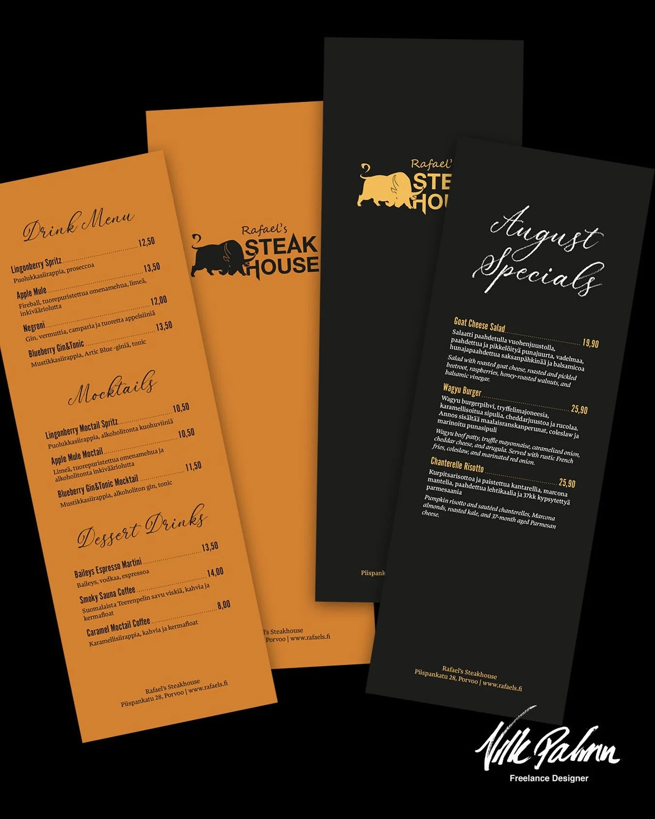 Erikoismenut, 105x297mm @rafaelssteakhouse (2025)