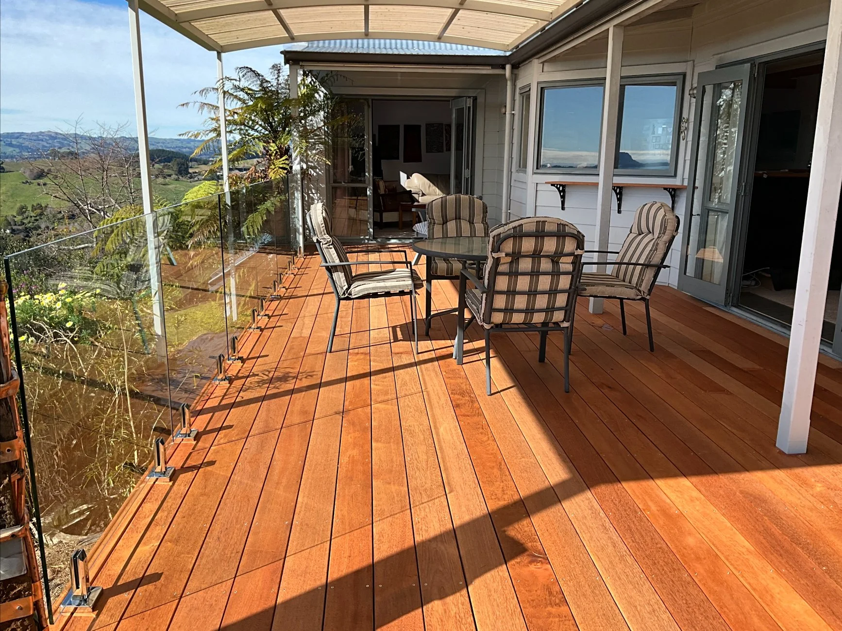 Kwila deck with glass balustrade