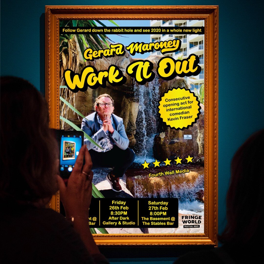(#portfolio) Artwork for FRINGEWORLD comedy smash hit 'Gerard Maroney - Work it Out'. 
Need a poster or a flyer? Link in bio.

------------

#graphicdesign #graphics #graphicart #graphicdesigner #photoshop #smallbusiness #graphicgang #graphicdesignpo
