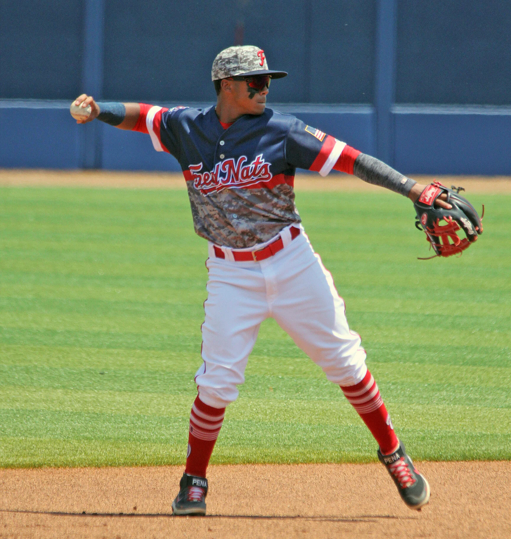 Viandel Pena Throws To 1B