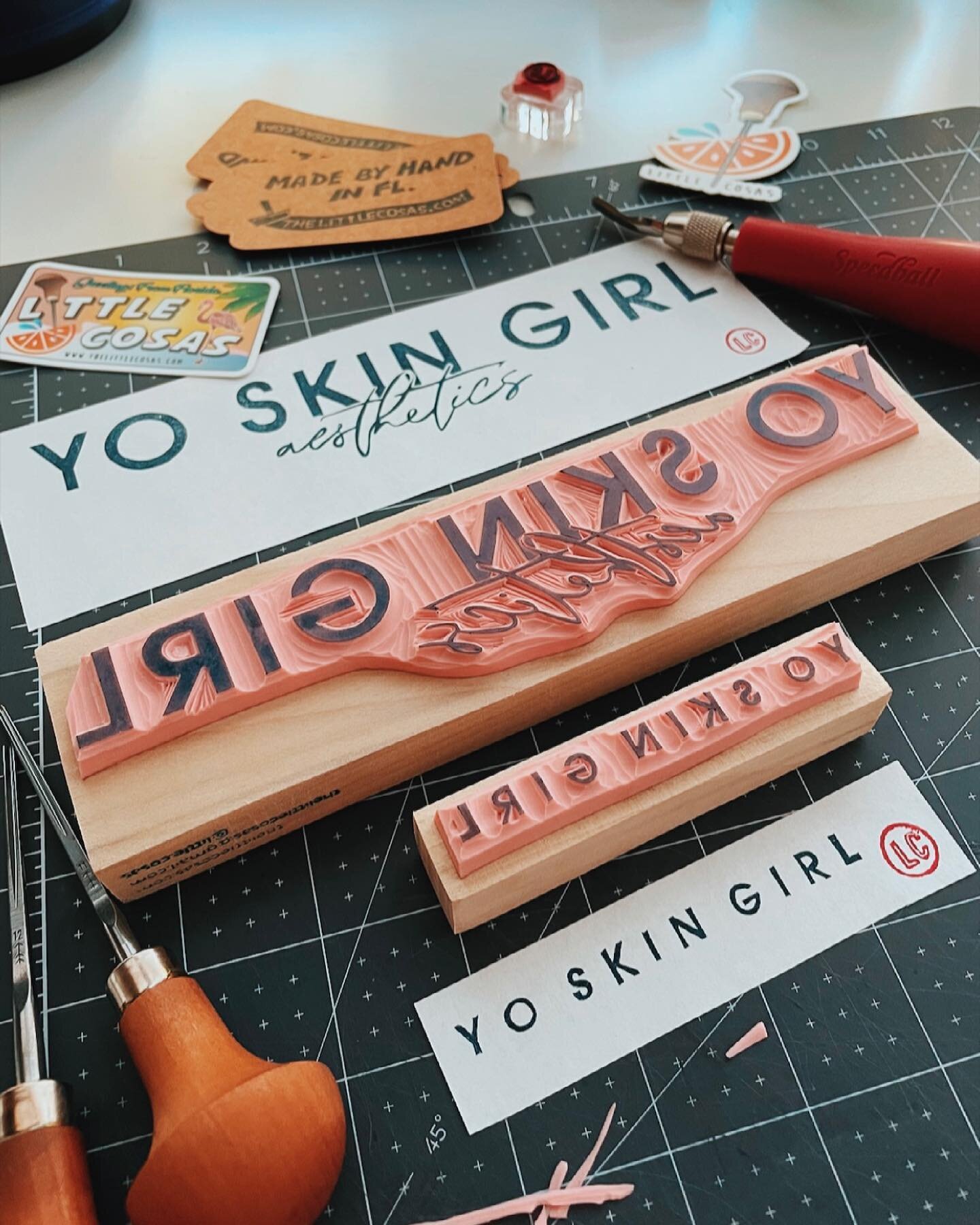 Today&rsquo;s custom logo set is going out to @yoskingirl in California! She wanted a large and a small version of her logo to use on a variety of goodies! These logos were mounted on wood due to their custom sizes! Check out her page for all things 