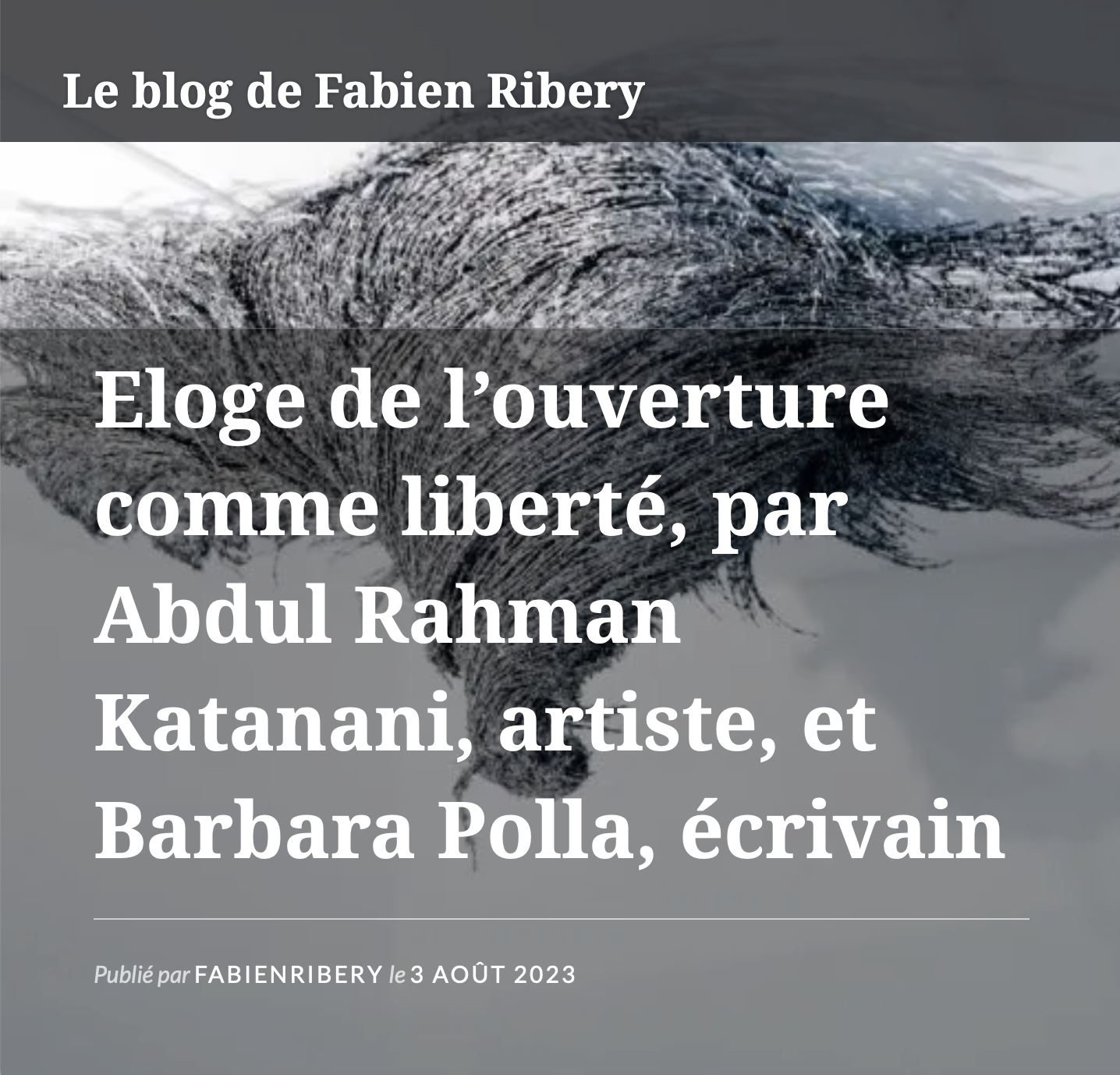 Abdul Rahman Katanani et Barbara Polla Le blog de Fabien Ribery