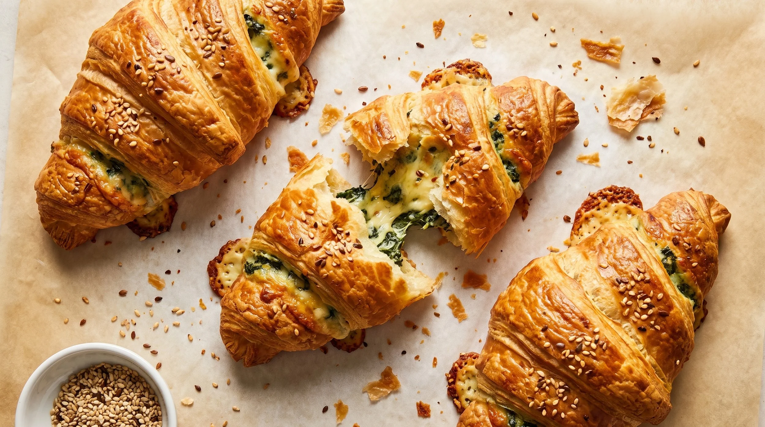 Spinach Stuffed Baked Croisant