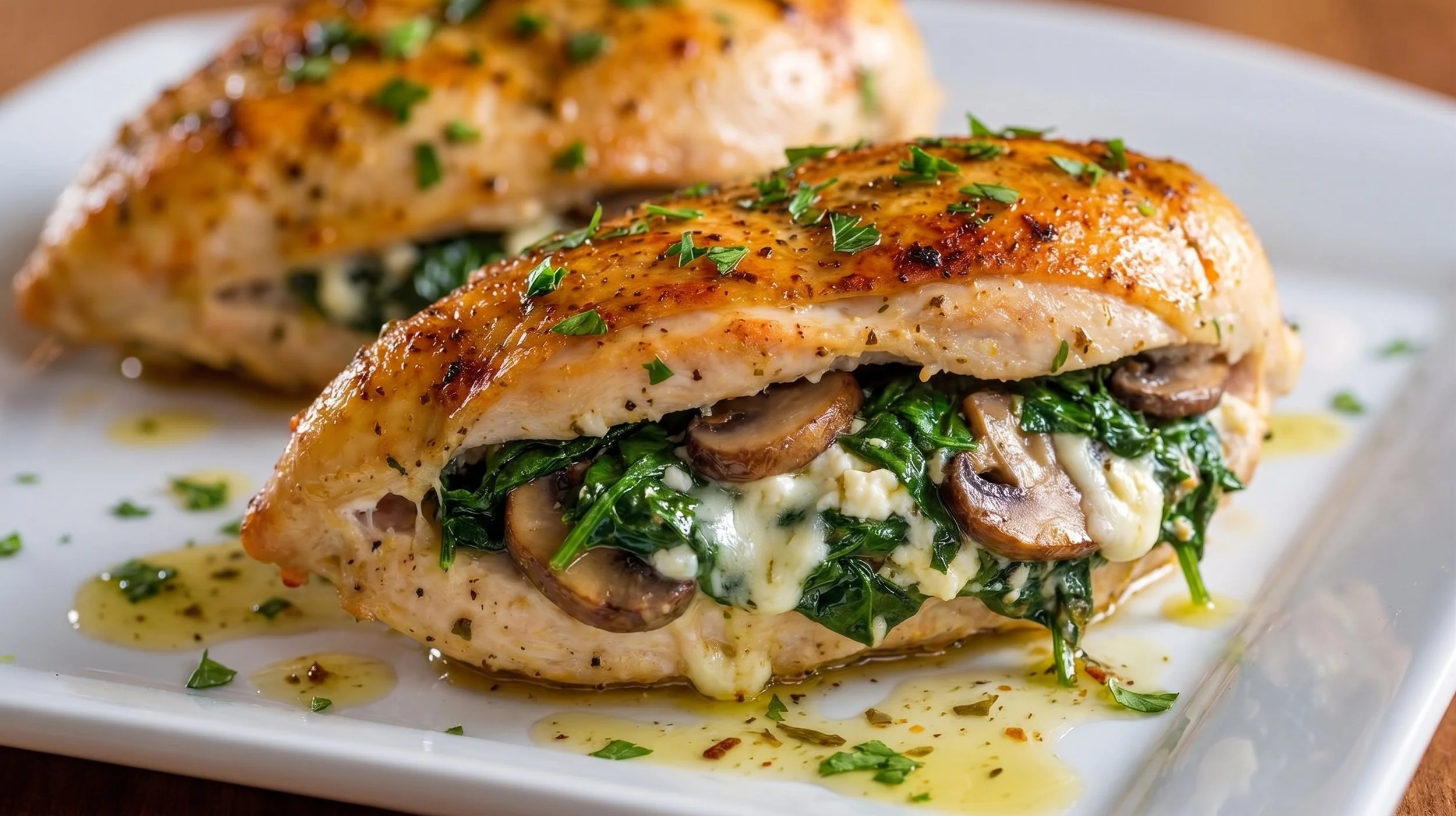 Spinach Mushroom Stuffed Chicken 