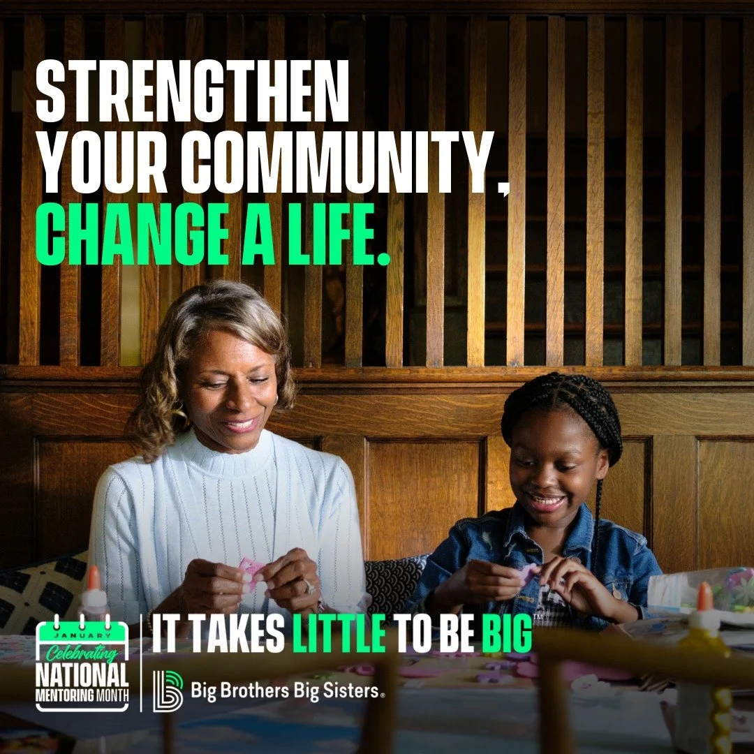 When you invest in a child, our whole community grows stronger. Become a Big with Big Brothers Big Sisters of Mercer County at mercerbbbs.org #BeBig #NationalMentoringMonth #BBBS
