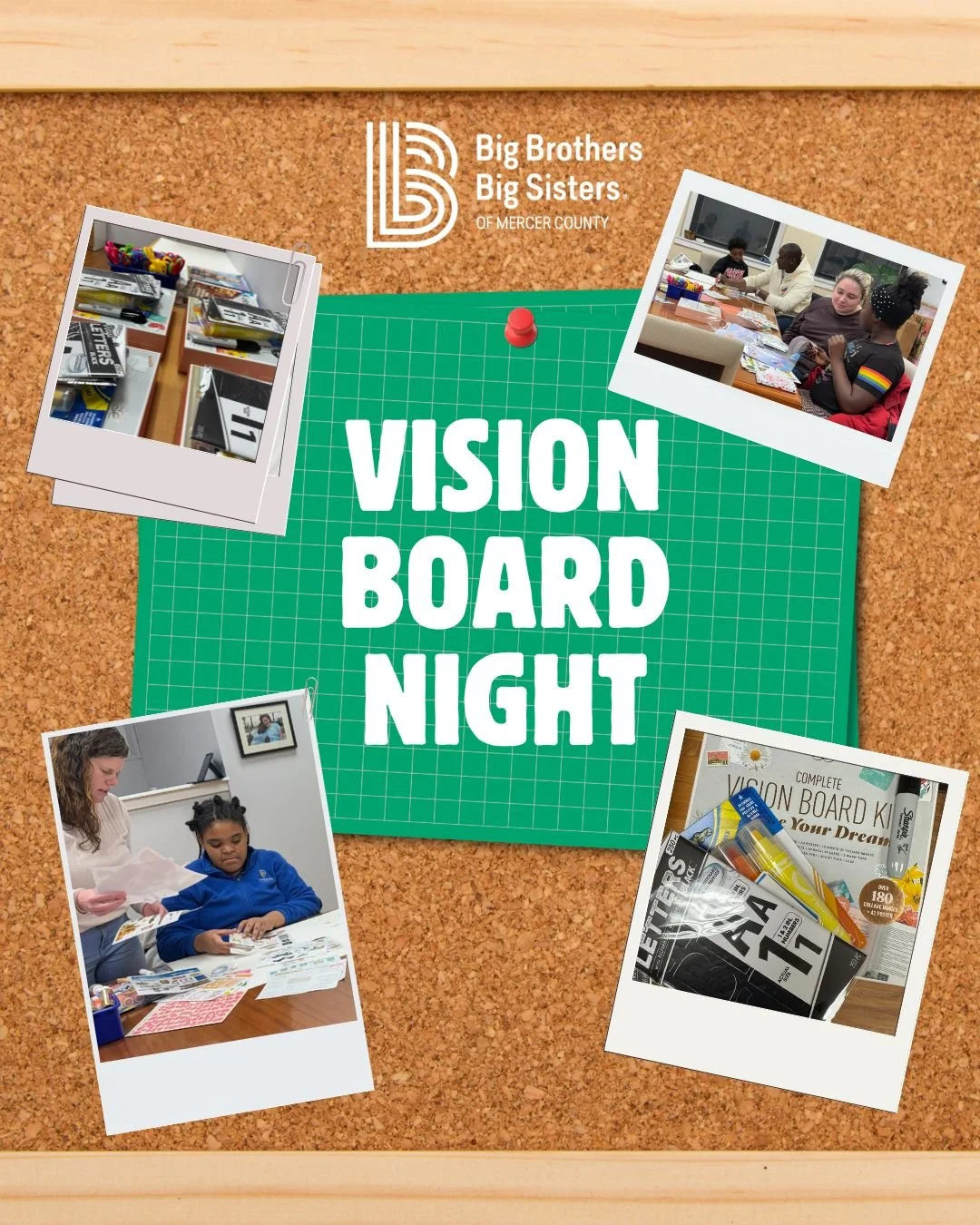 Our Bigs and Littles came together for a fun and inspiring Vision Board Night event at our home office. Each match received their own vision board kit and had a wonderful time getting creative, setting goals, and dreaming big about their futures toge