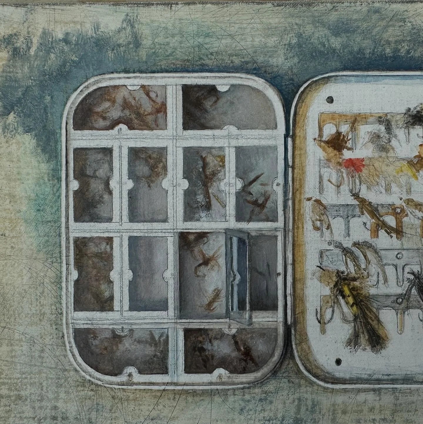 &hellip;adding depth&hellip; fresh paint&hellip;
#witnessmarks #dryfly #summer #wip #oilonpanel #vermontartist ##artandlife