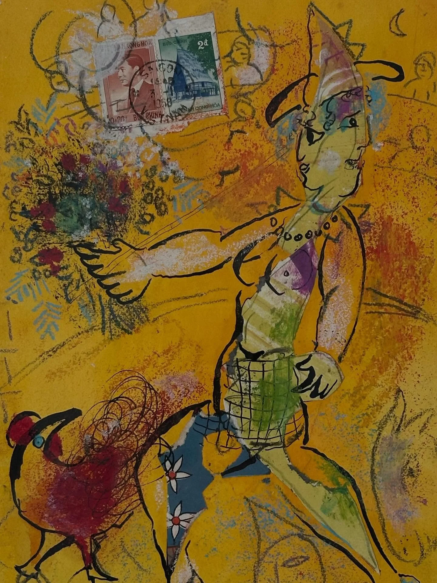 &hellip;Chagall&hellip; two headed juggler&hellip; Janus?&hellip; Noah, inside the humidity of the arc&hellip;preparatory sketches for my childhood Firebird&hellip;the building&hellip;ceramics, mosaics, found objects, drawings, collages, the bible se