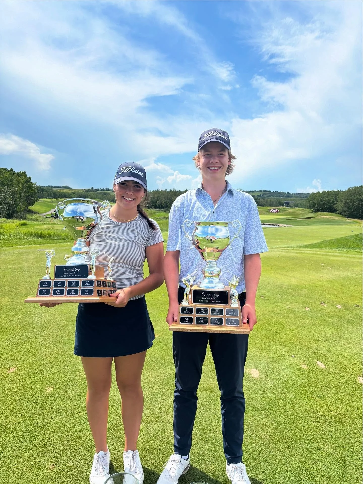 Ladies&rsquo; Club Champion Kate and Men&rsquo;s Club Champion Christian.