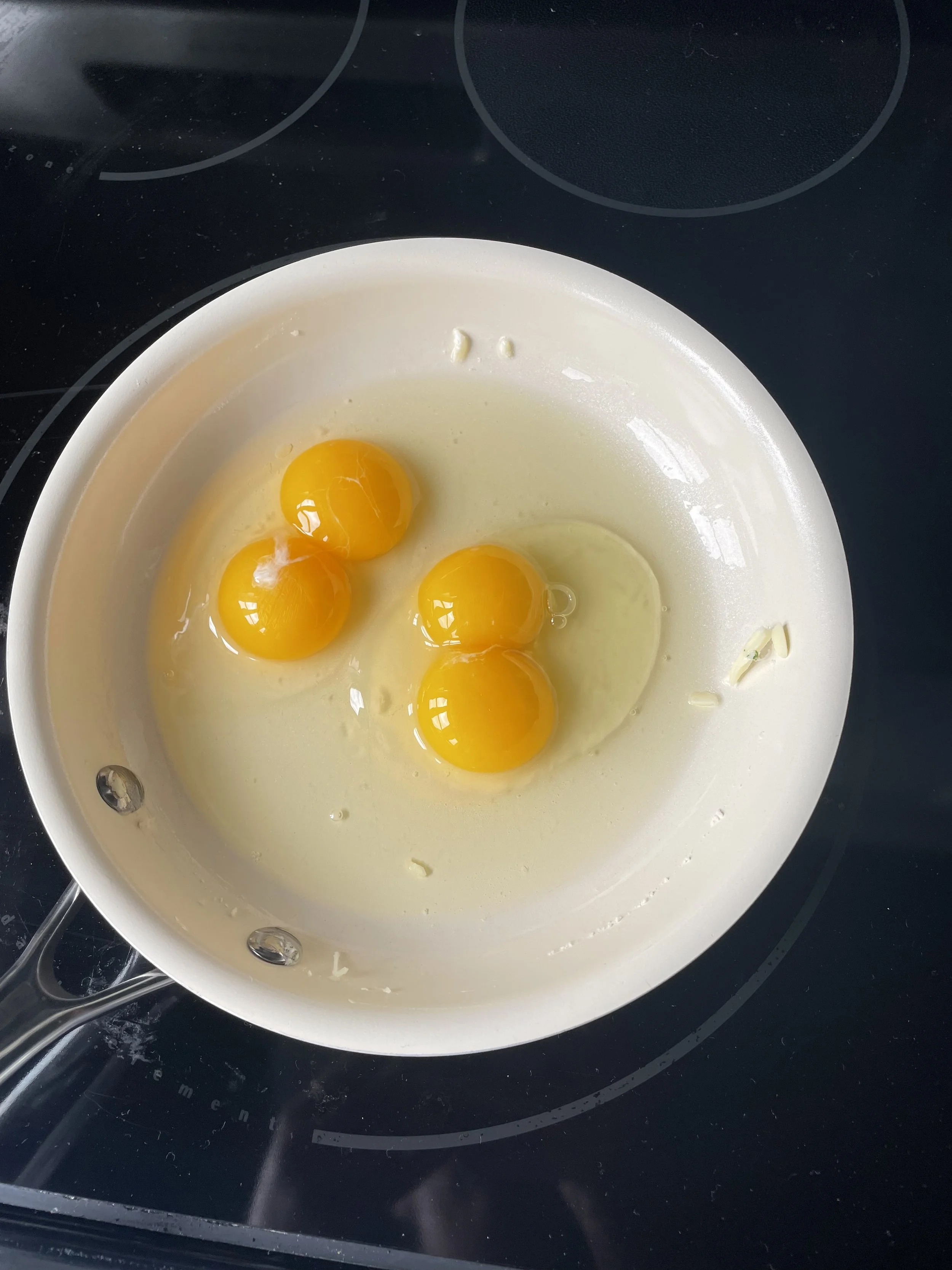 Shelley cracked two double yolks! 