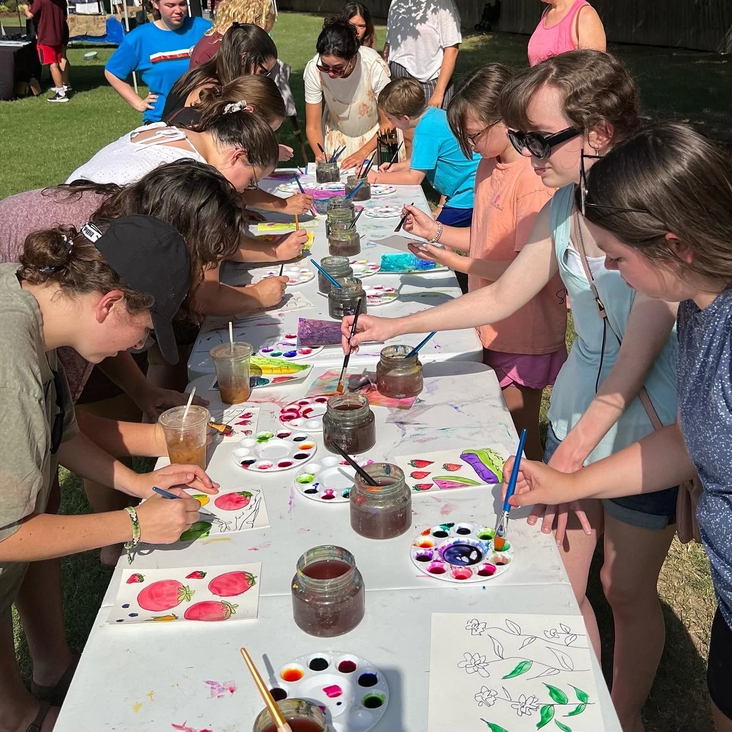 I had a paint station at the Starkville Farmer's Market one weekend. Over one thousand people were there, and I felt excited and  also dead once it was over. 