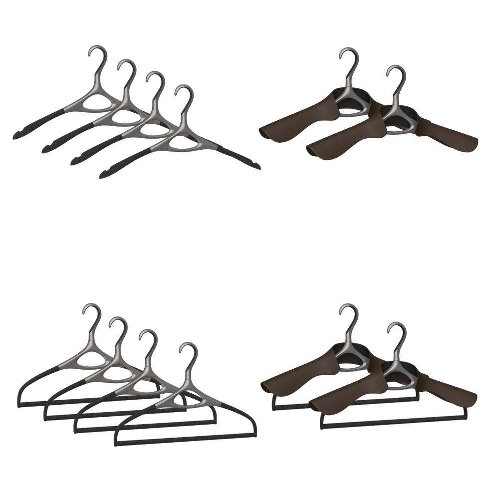 Gun Metal, Black & Moka - Lou Hansell H Series Luxury Garment Hanger Set —  Lou Hansell™