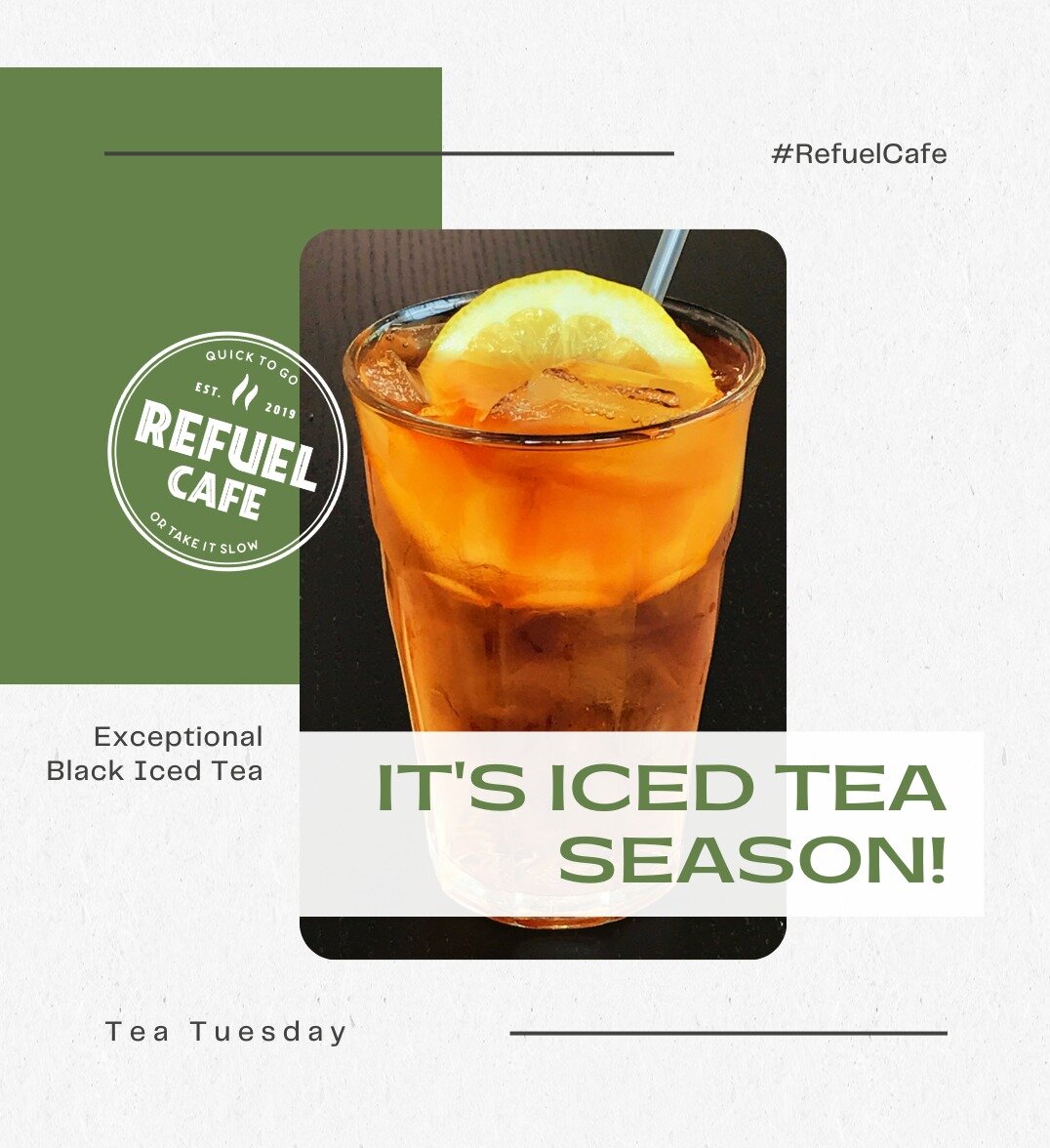 Refreshing iced teas for this splendid summer sunshine!

🍹Exceptional Iced Tea - unique blend of carefully collected high grown full leaf black teas. 

🌴 Tahitian Green Tea - green tea with hints of pineapple, peach and vanilla.

🥤Pacific Lemongra