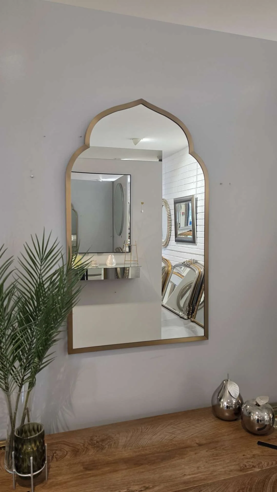 Agra Mirror | Arched Brass