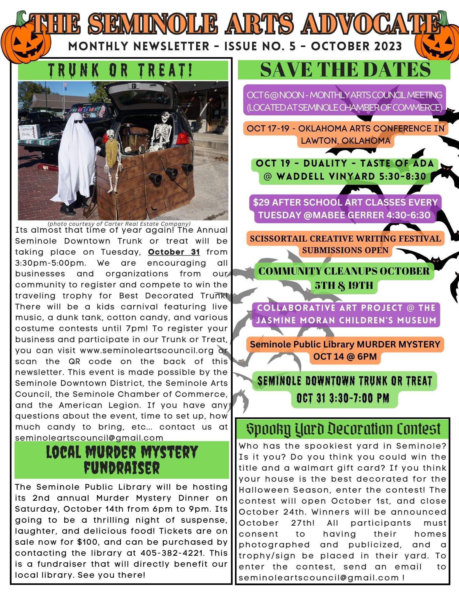 Seminole Arts Advocate Issue No. 5 - October 2023