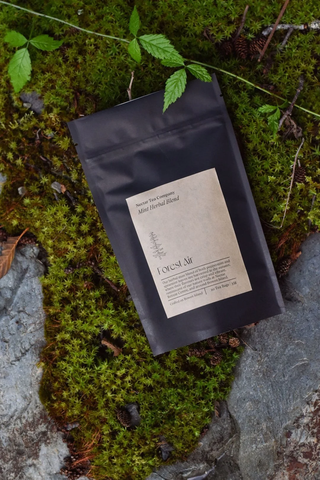 Our Forest Air tea blend was inspired by the landscape that surrounds us. This blend captures the feeling of breathing in the forest at Nectar. There&rsquo;s a freshness to it that feels like stepping onto the trail, a cool breath of forest air that 