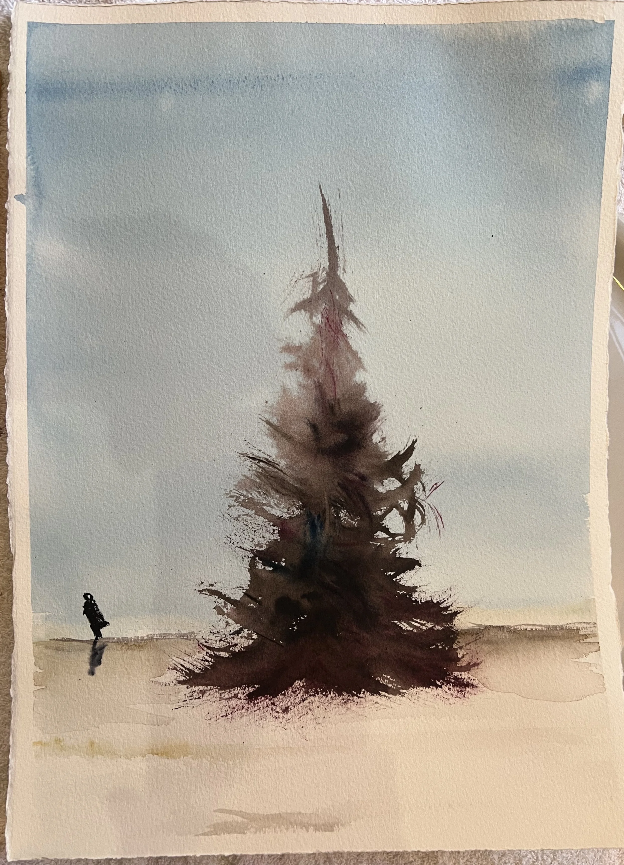 Ensam, akvarell, 30x40, Inger Klintstam.jpg