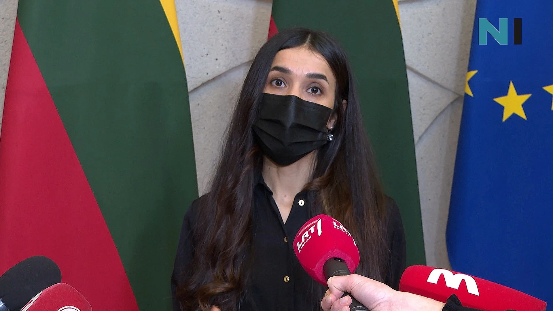 Nadia Murad Press Conference in Lithuania