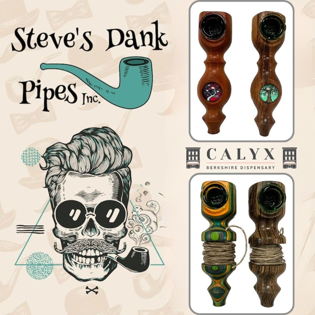 Happy Wednesday from @calyx_berkshire! Today we highlight @stevesdankpipes accessories! Each piece is sanded to 2000 grit, then finished with wood bowl finish, that takes 24 hours to cure, then waxed for a smooth feel in the hand! Glass inserts are r