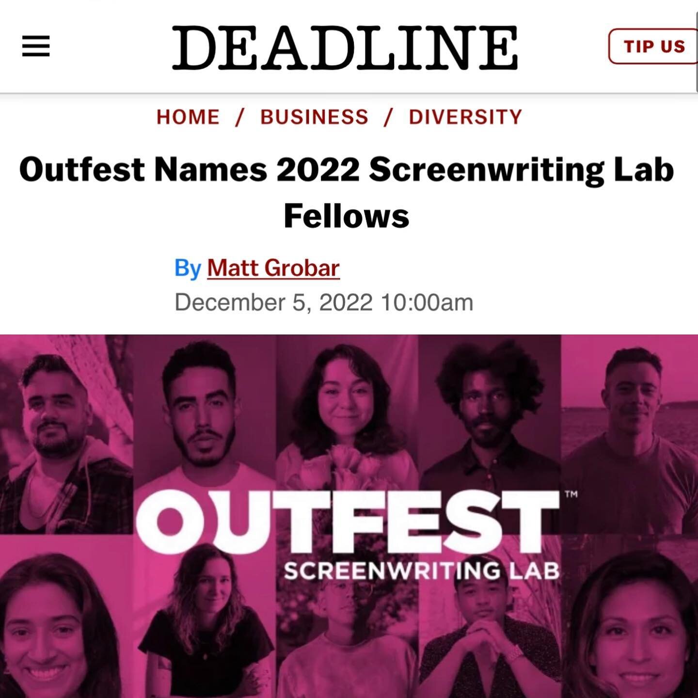 LFG! Thrilled to announce I&rsquo;m a part of @outfest&rsquo;s 2022 Screenwriters Lab as a Notable Writer with my original pilot &ldquo;Ill Will&rdquo; !!! 💫 Over 900 people applied and I&rsquo;m in the top 23 who get to attend sessions this week an