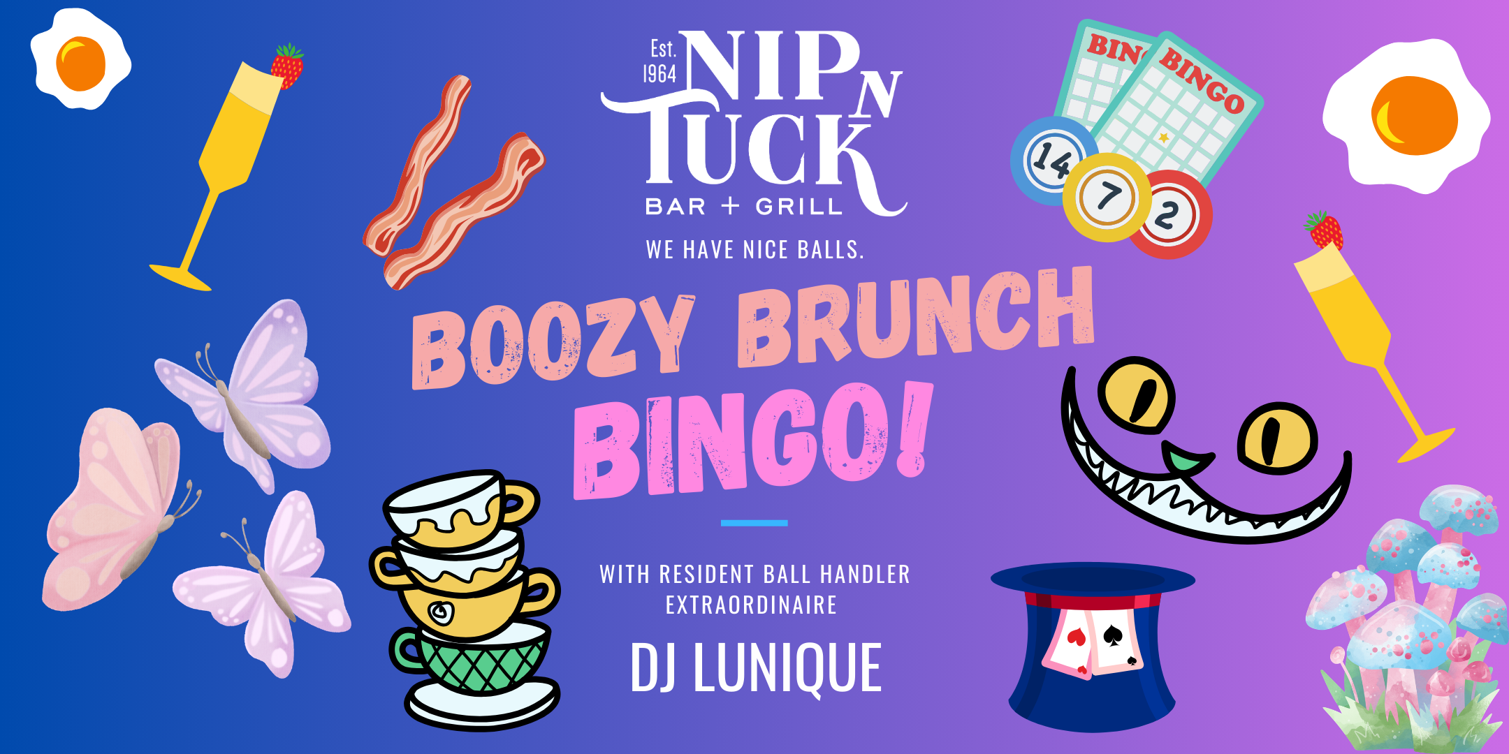 April Boozy Brunch Bingo - Alice In Wonderland Theme!