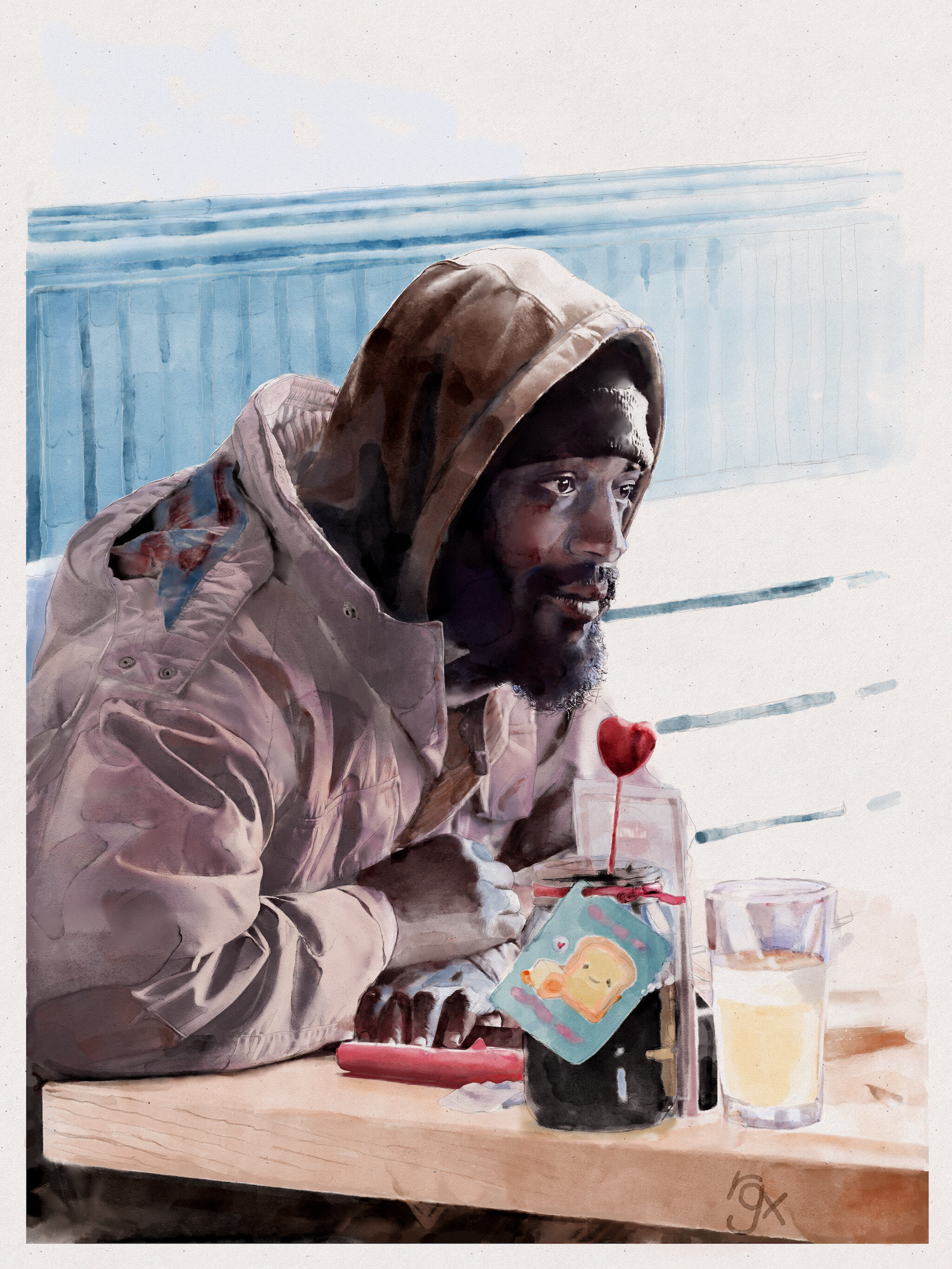 "Waiting For Her"
18x24in watercolor
