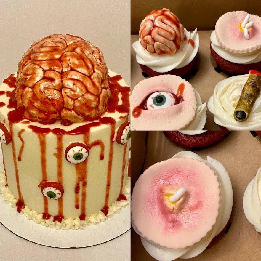 Halloween Edible Brain with Strawberry Glaze