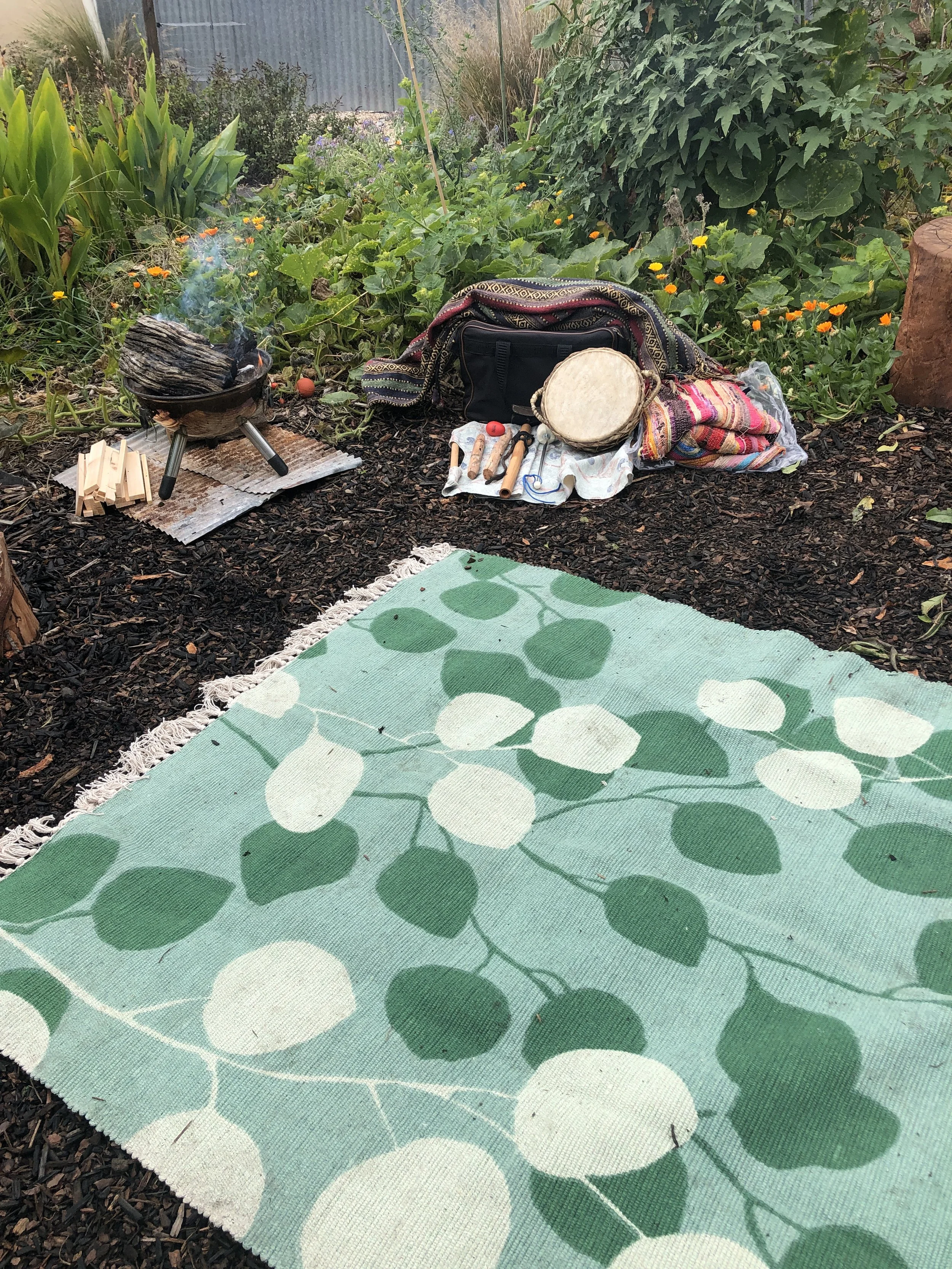 Medicine Wheel set up for a session