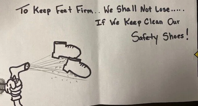 ¡Manteniendo nuestros pies firmes, nunca perderemos, si mantenemos limpios nuestros zapatos!