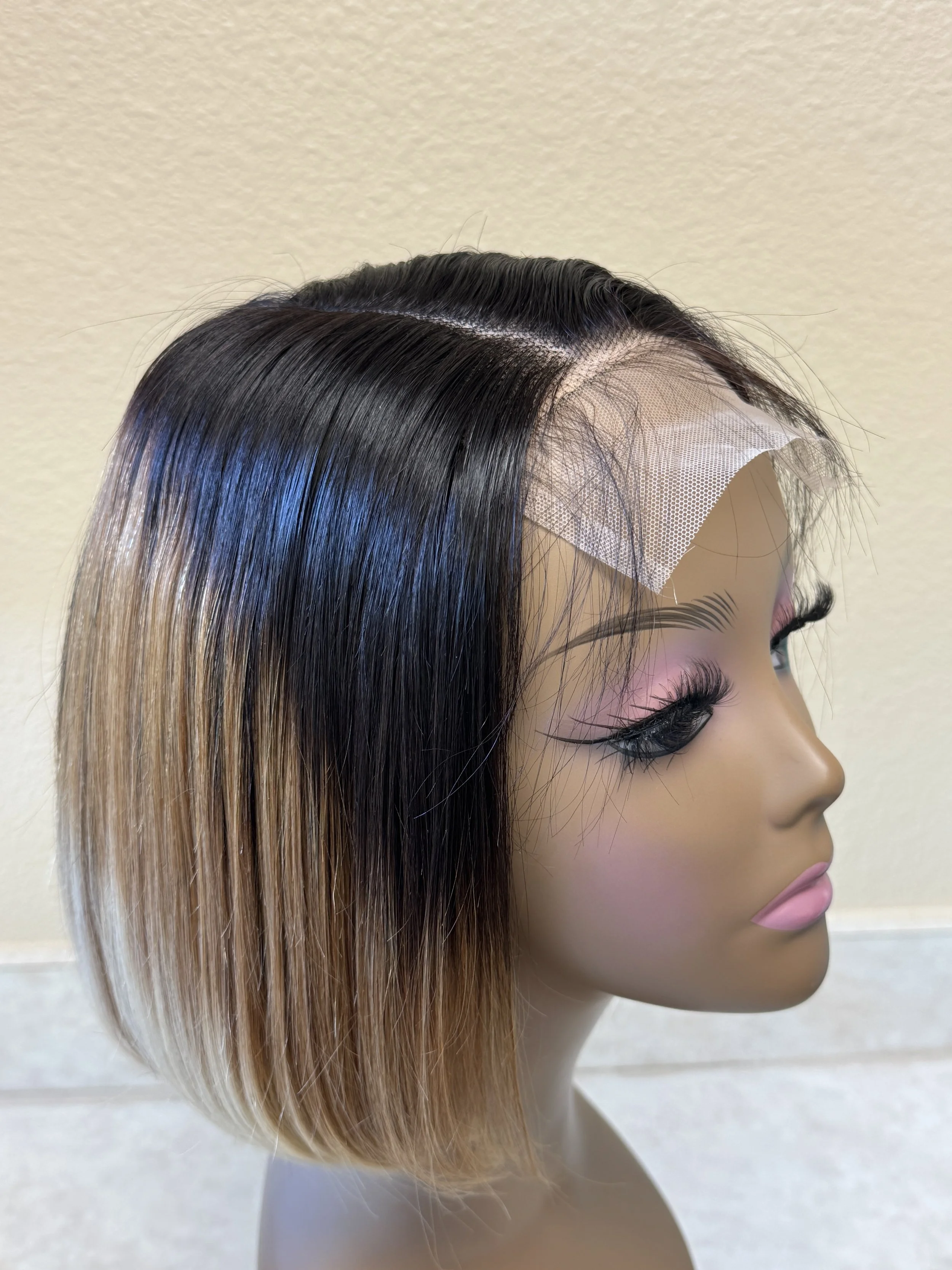 Blonde Ombré Bob Human Hair Wig – topView.JPG