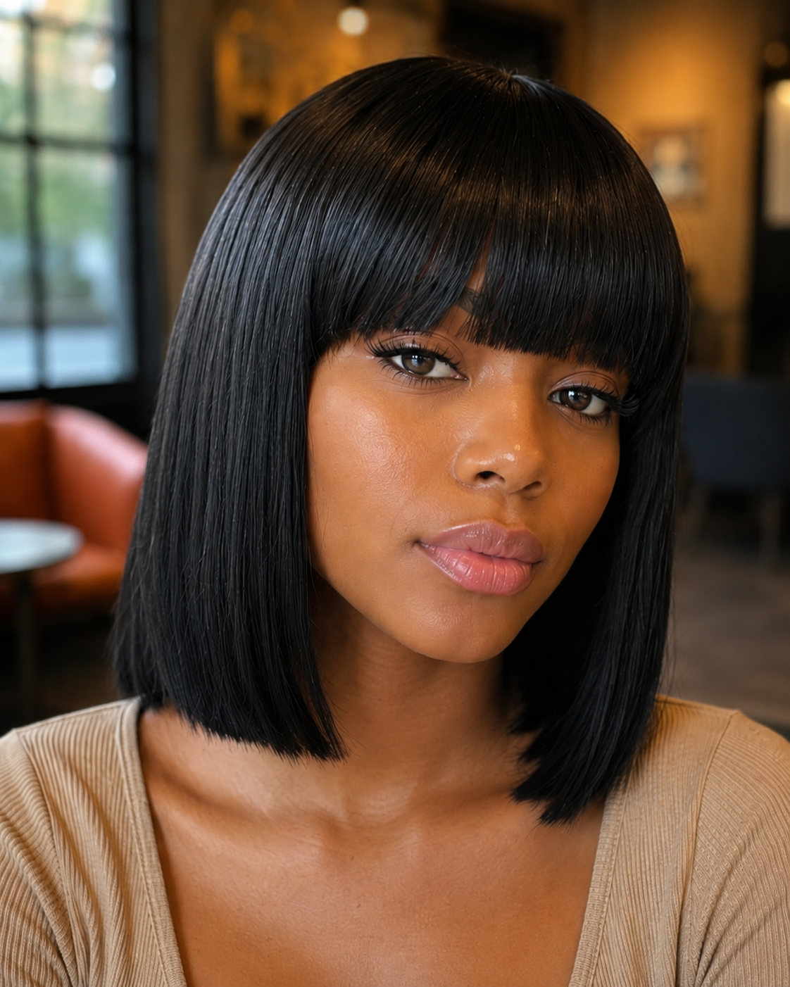 Jet Black Blunt Bob Wig – Remy Human Hair