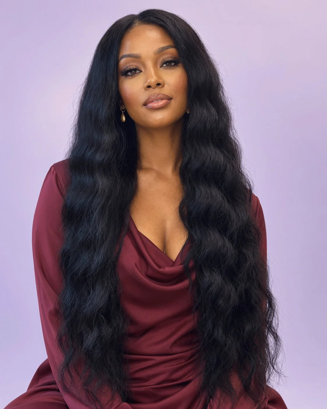Glamorous  loose Waves long wigs Against Lavender.jpeg