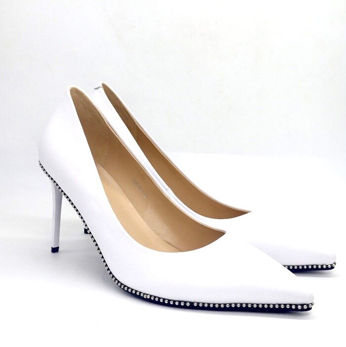 white wide width heels