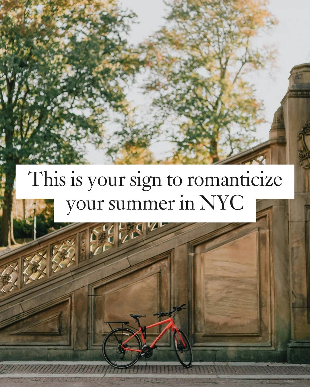 ✨ This is your cue to romanticize the little things &mdash;
Like a private bike tour through Central Park, made just for you.

No crowds. No rush. Just the city, the trees, and your own little adventure.
You&rsquo;ll laugh. You&rsquo;ll explore. You&