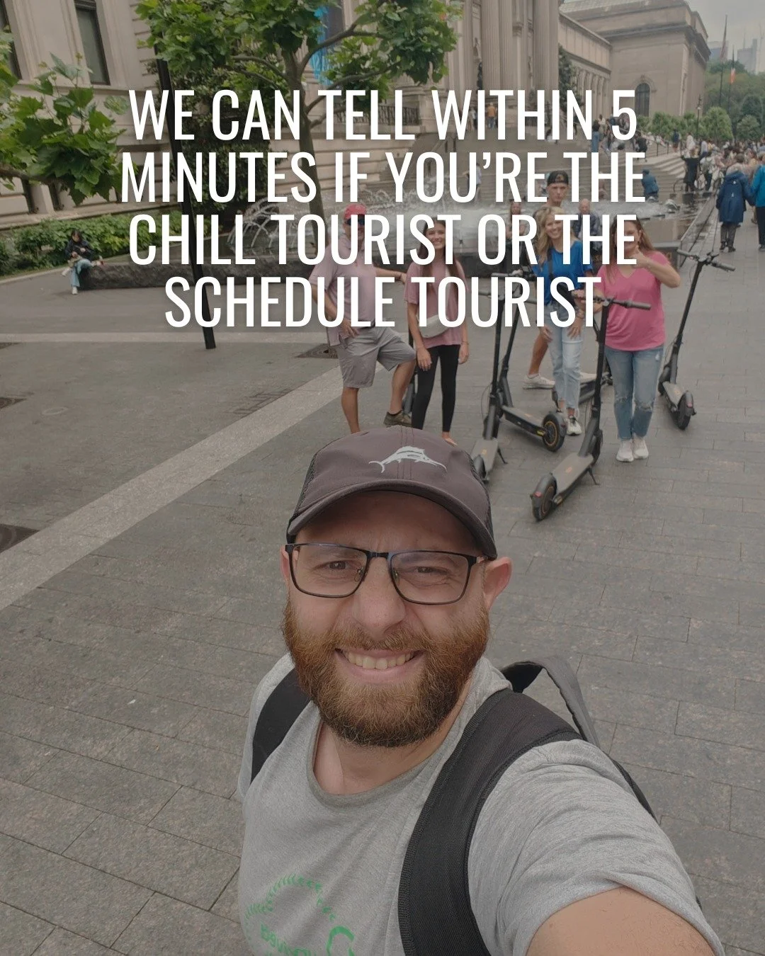 🎭 We can tell within 5 minutes who you are on tour:

The Chill Tourist:
📸 Soaking it all in
😌 Vibing with the trees
🥤Forgot the itinerary&hellip; but brought the snacks

The Schedule Tourist:
📱 Refreshing the agenda
⏱️ Asking what time we&rsquo;
