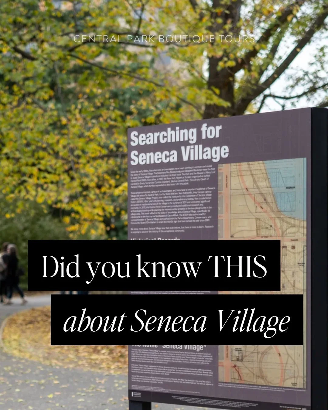 Long before Central Park was created, the land looked very different. From 1825 to 1857, this area was home to Seneca Village, a thriving community of predominantly African American landowners, along with Irish and German immigrants.
Families built h
