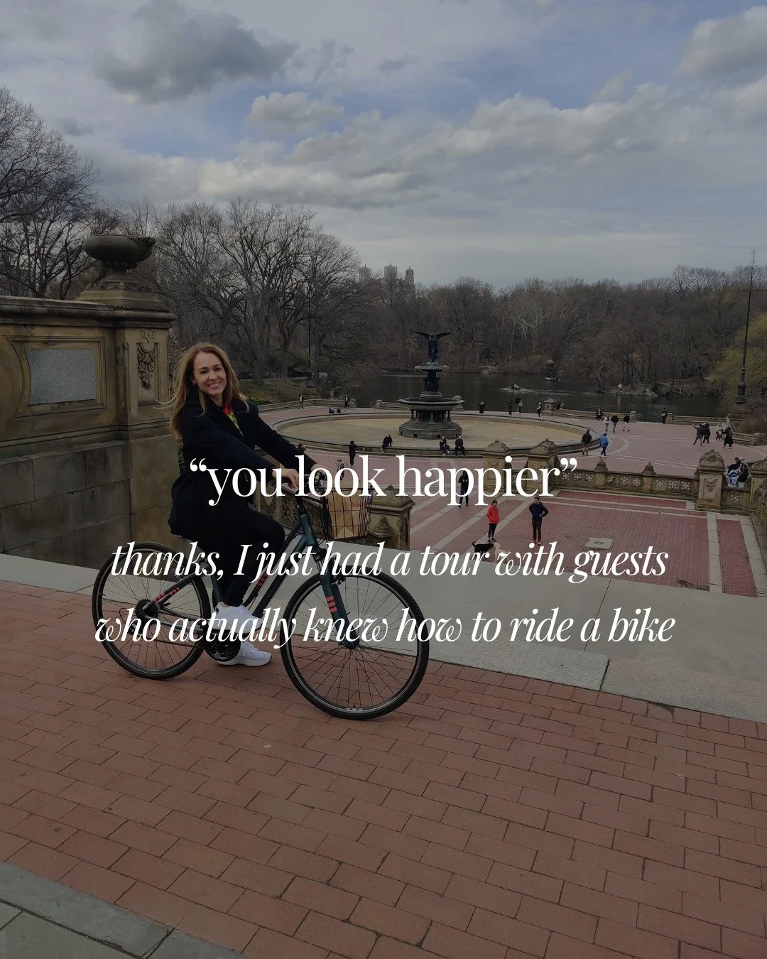 You look happier.&rdquo;
Thanks, I just had a tour with guests who actually knew how to ride a bike. 😌🚲

No emergency stops&hellip;
No &ldquo;which way do I pedal?&rdquo; moments&hellip;
No accidental tree-hugging incidents&hellip; 🌳😂

Just good 
