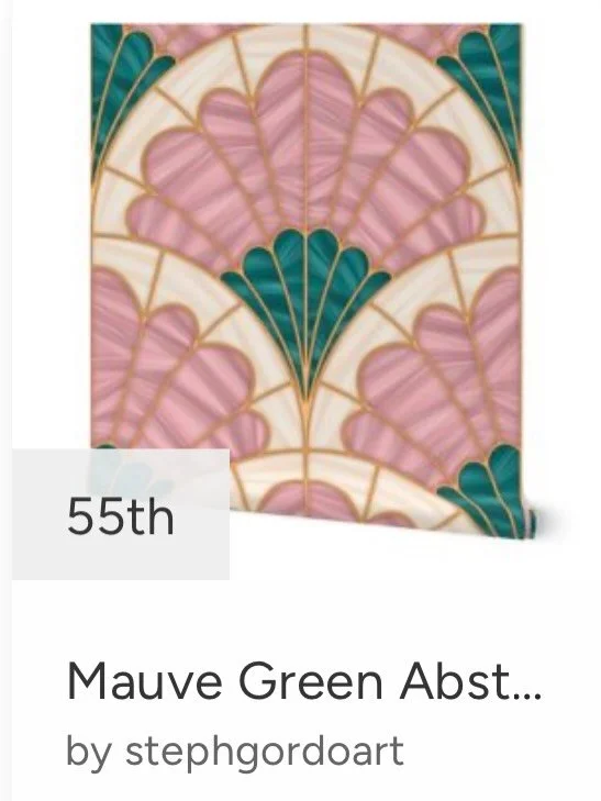 While I have needed a break from posting and being &ldquo;on&rdquo;, I wanted to share that I broke the top 100 for the first time on @spoonflower 💁🏼&zwj;♀️💁🏼&zwj;♀️

Placed 55th with my art deco stained glass design 💕

I have something cooking 