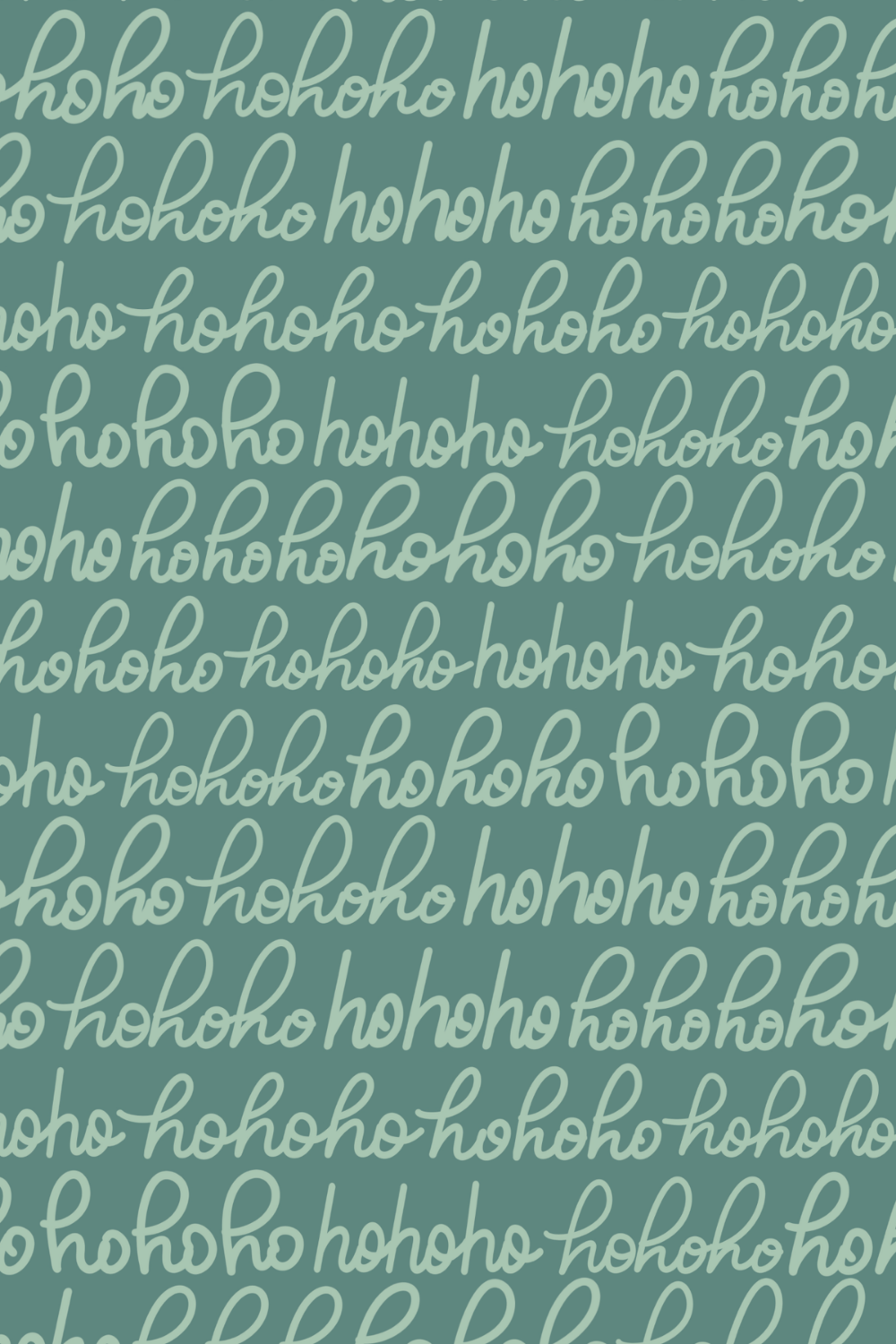 Repeated pattern of the word 'ho' in various shades of white and light green on a teal background.
