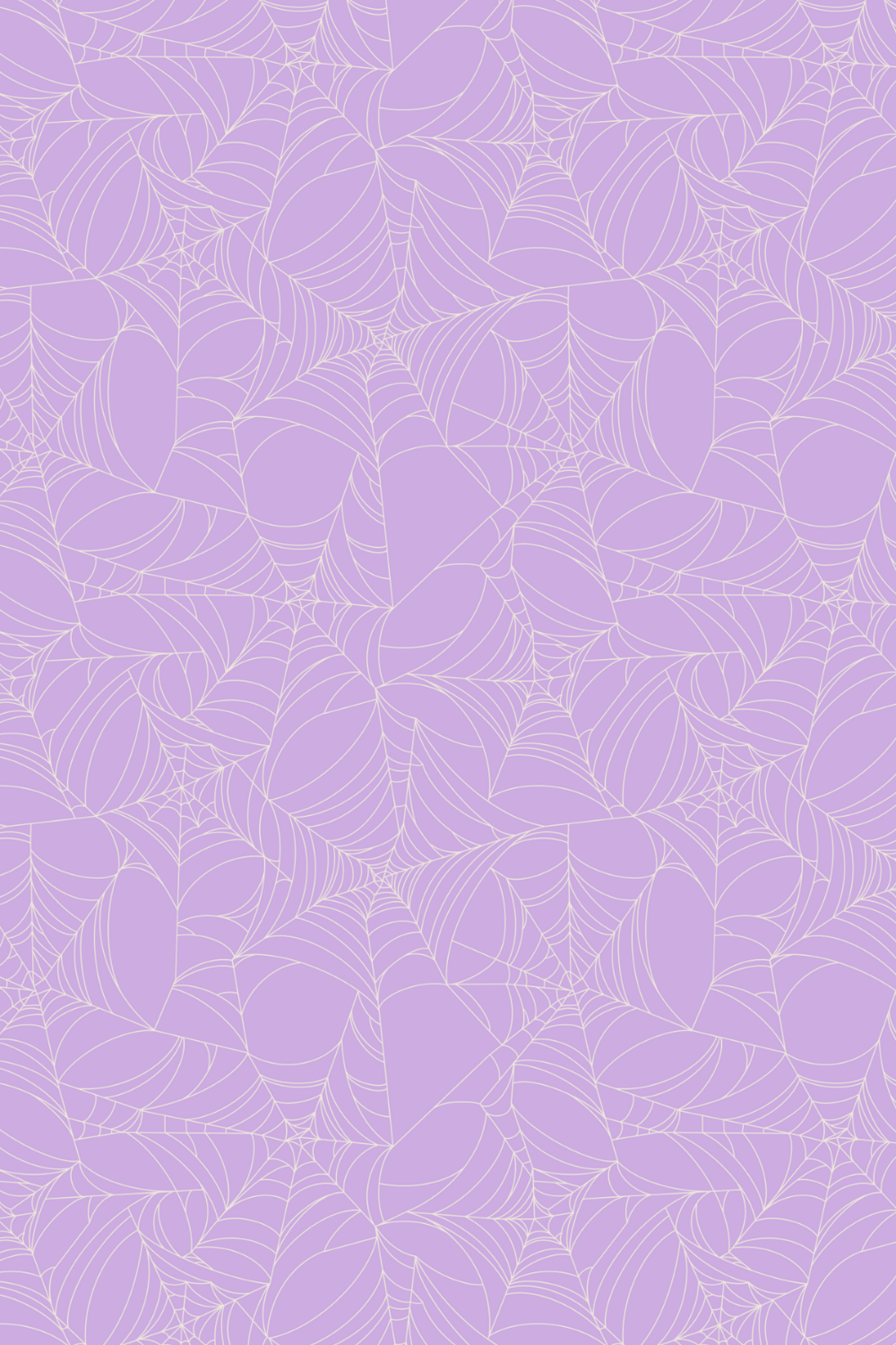 Purple background with white spider web patterns.