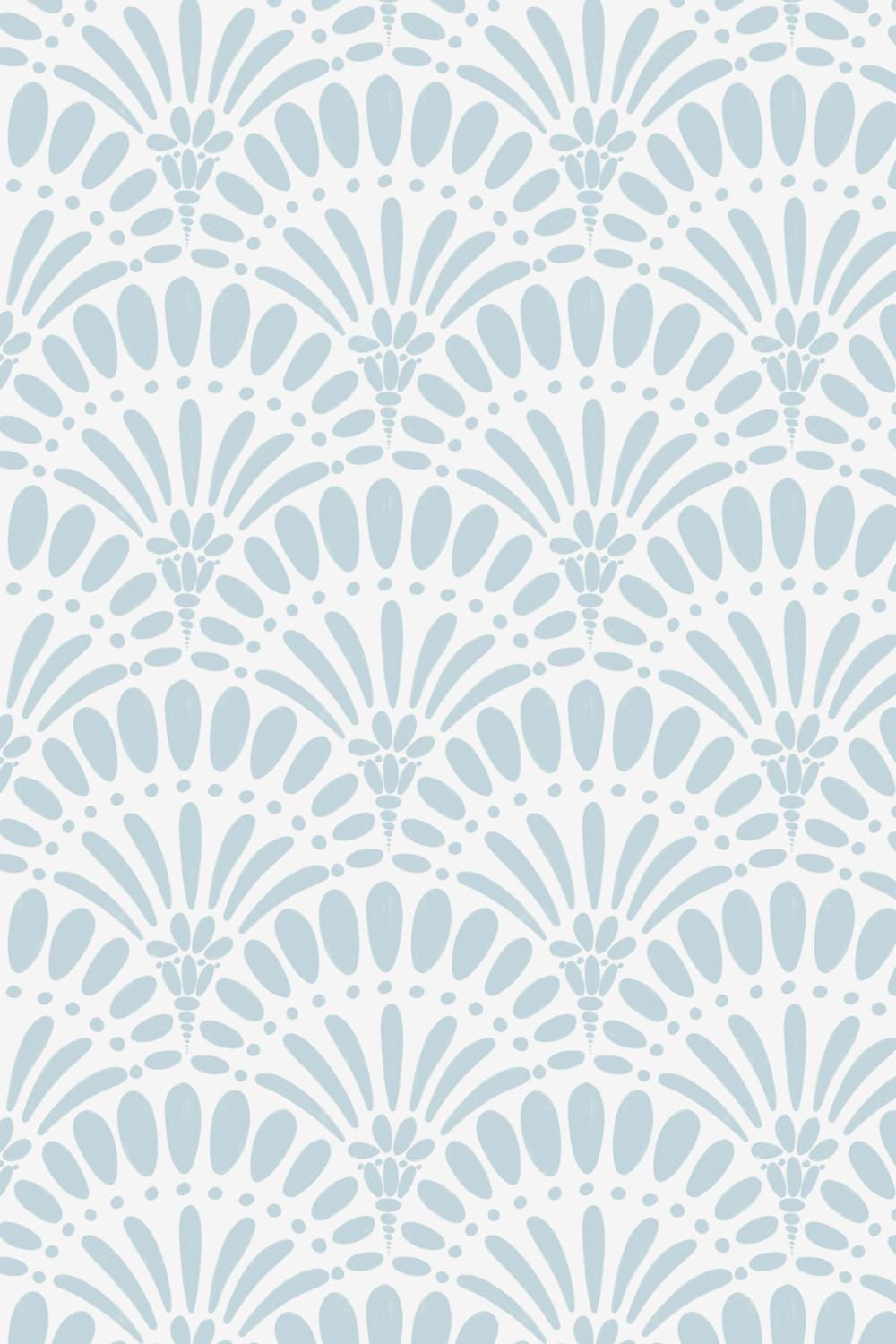 Light blue and white floral pattern with stylized flowers and petals arranged in a repeating design.