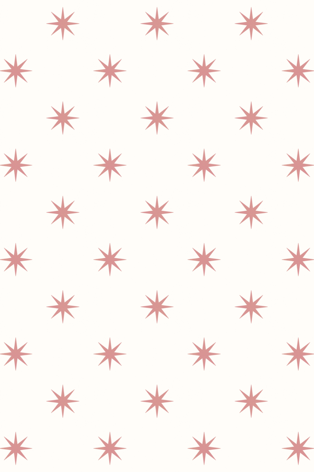 Pattern of pinkish-red stars on a white background