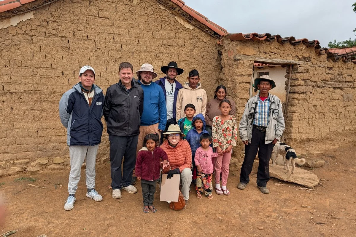 EWB Atlanta volunteers with a family from San Julián Bajo during the assessment trip