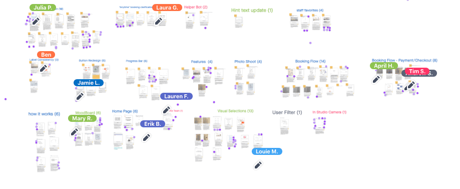 Design team dot voting in InVision