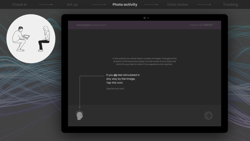 They should tap the head icon on the left if they feel stimulated by the image.