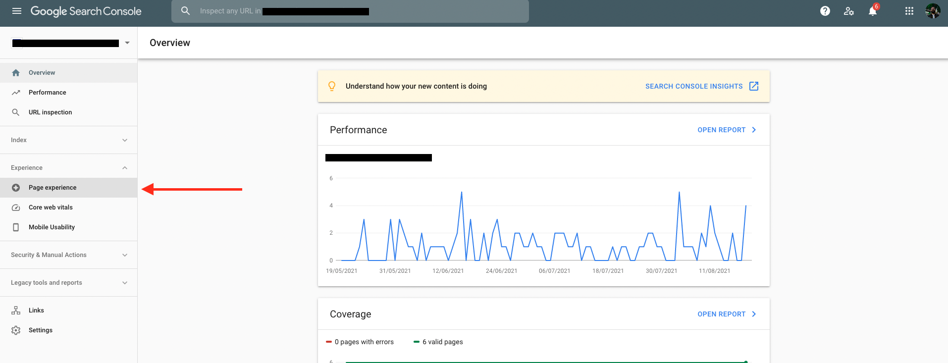 Google Page Experience Report Screenshot