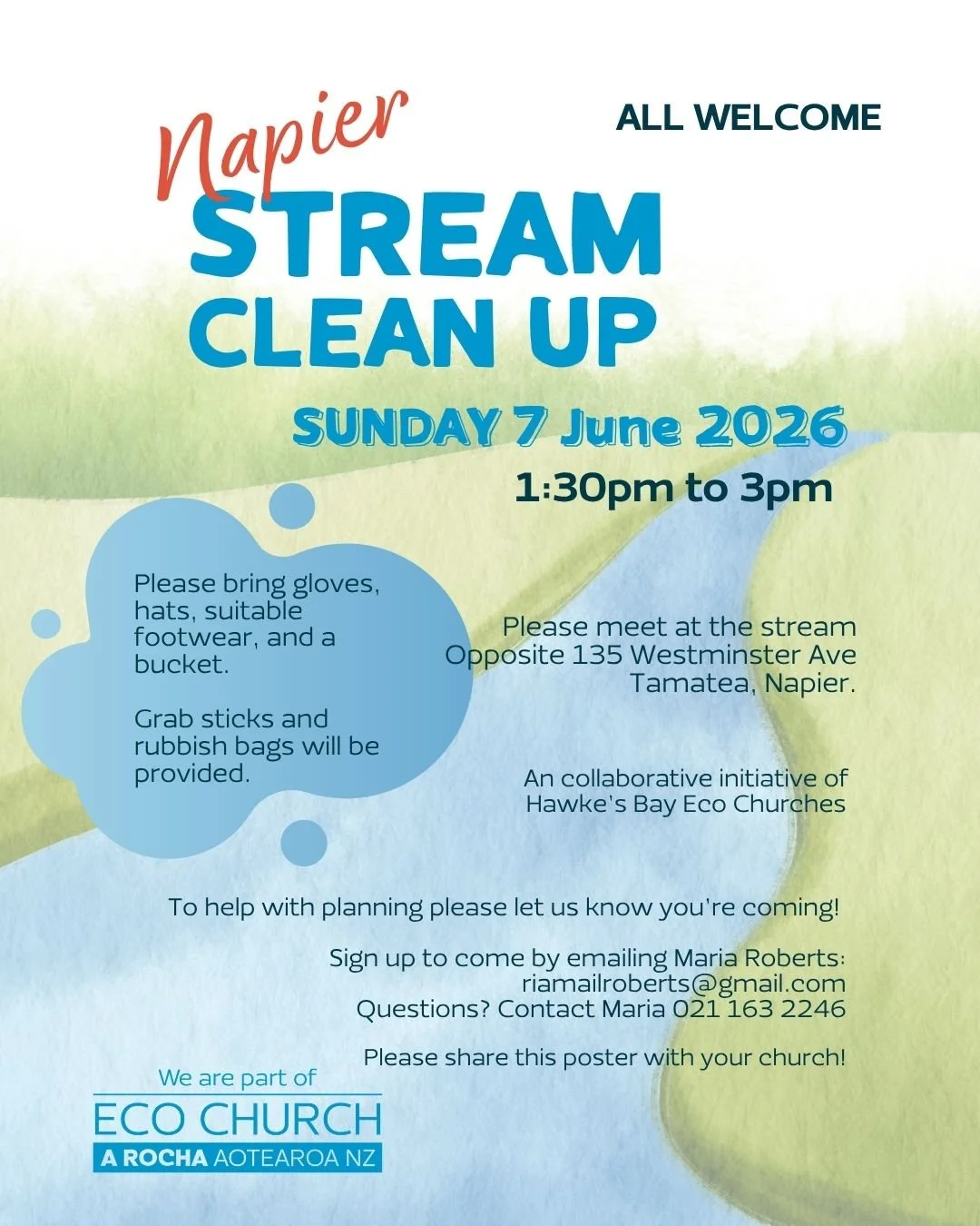Hawke's Bay Eco Churches Stream Clean-Up